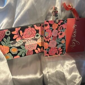Canyon Moon Set of luggage tags- Floral & “Wander”.  Great Gift Idea!